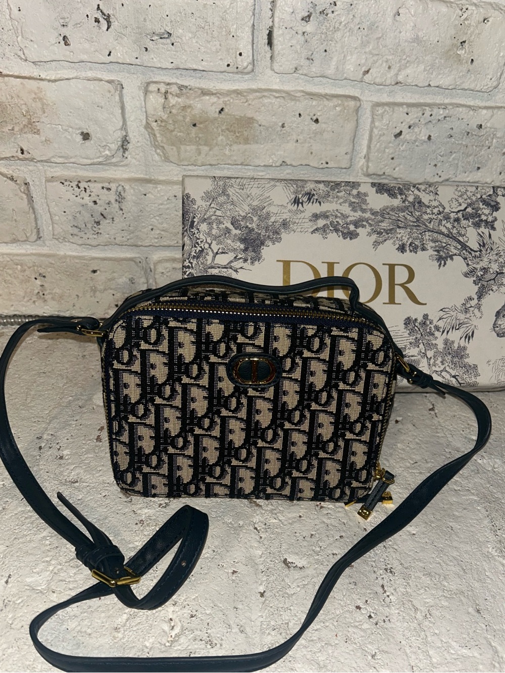 Christian Dior 30 Montaigne Convertible Top Handle Box Bag Oblique Canvas